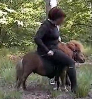 Foto van vrouw op shetland pony
