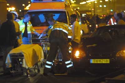 Foto van aanrijding ambulance donker | Archief EHF