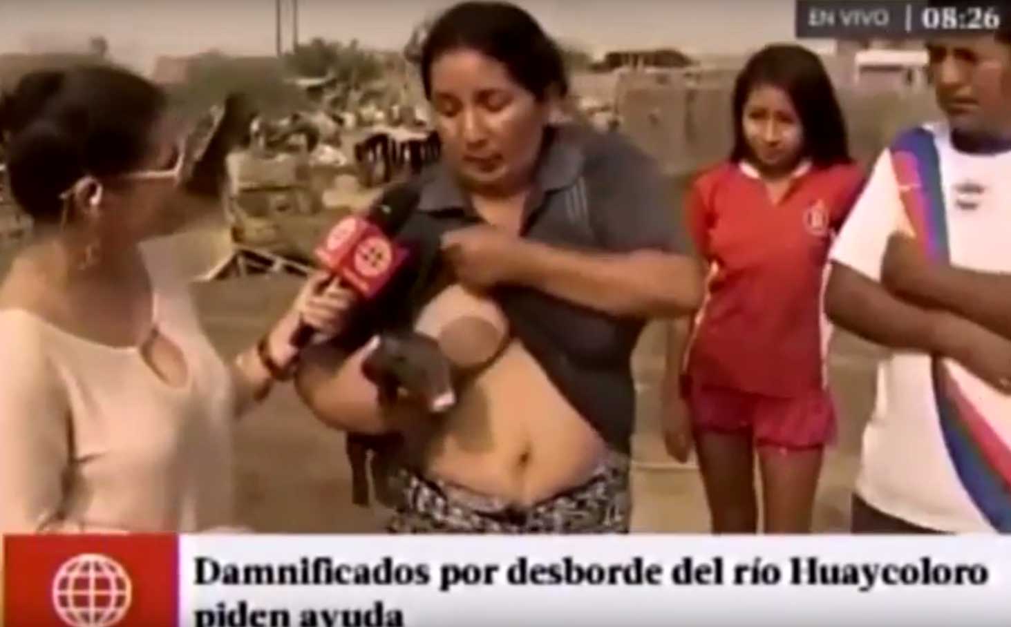 Vrouw geeft biggetje de borst op live-tv