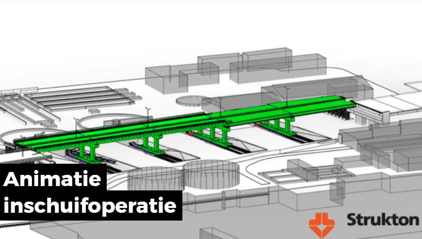 Nieuw brugdek Noorderbrug Maastricht wordt ingeschoven