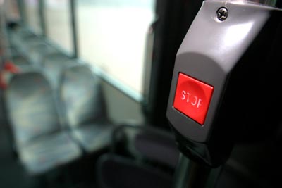 Foto van stopknop in bus | Archief EHF