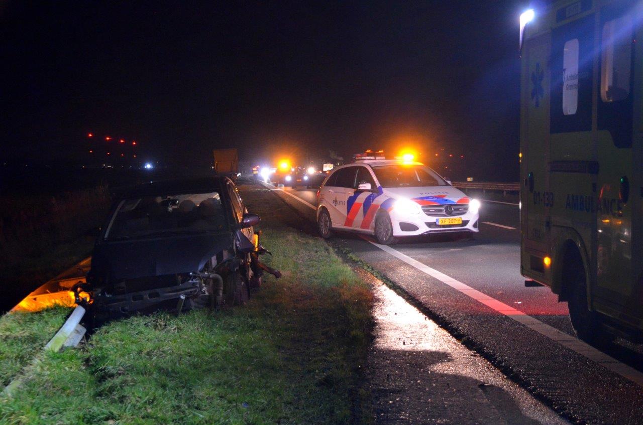 Zwaar beschadigde auto