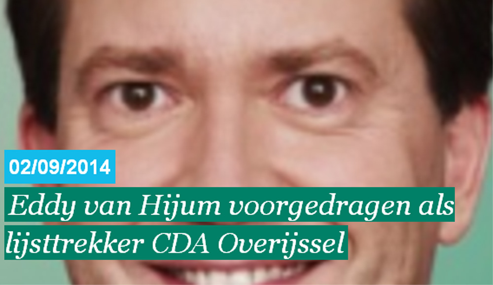Eddy van Hijum verlaat 2e Kamer en gaat naar Staten in Overijssel