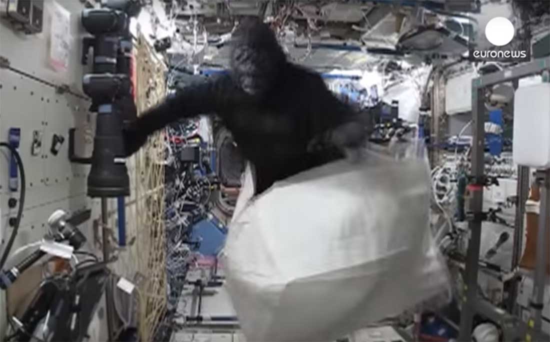 ISS-astronaut Scott Kelly levert collega Tim Peake 'apestreken'