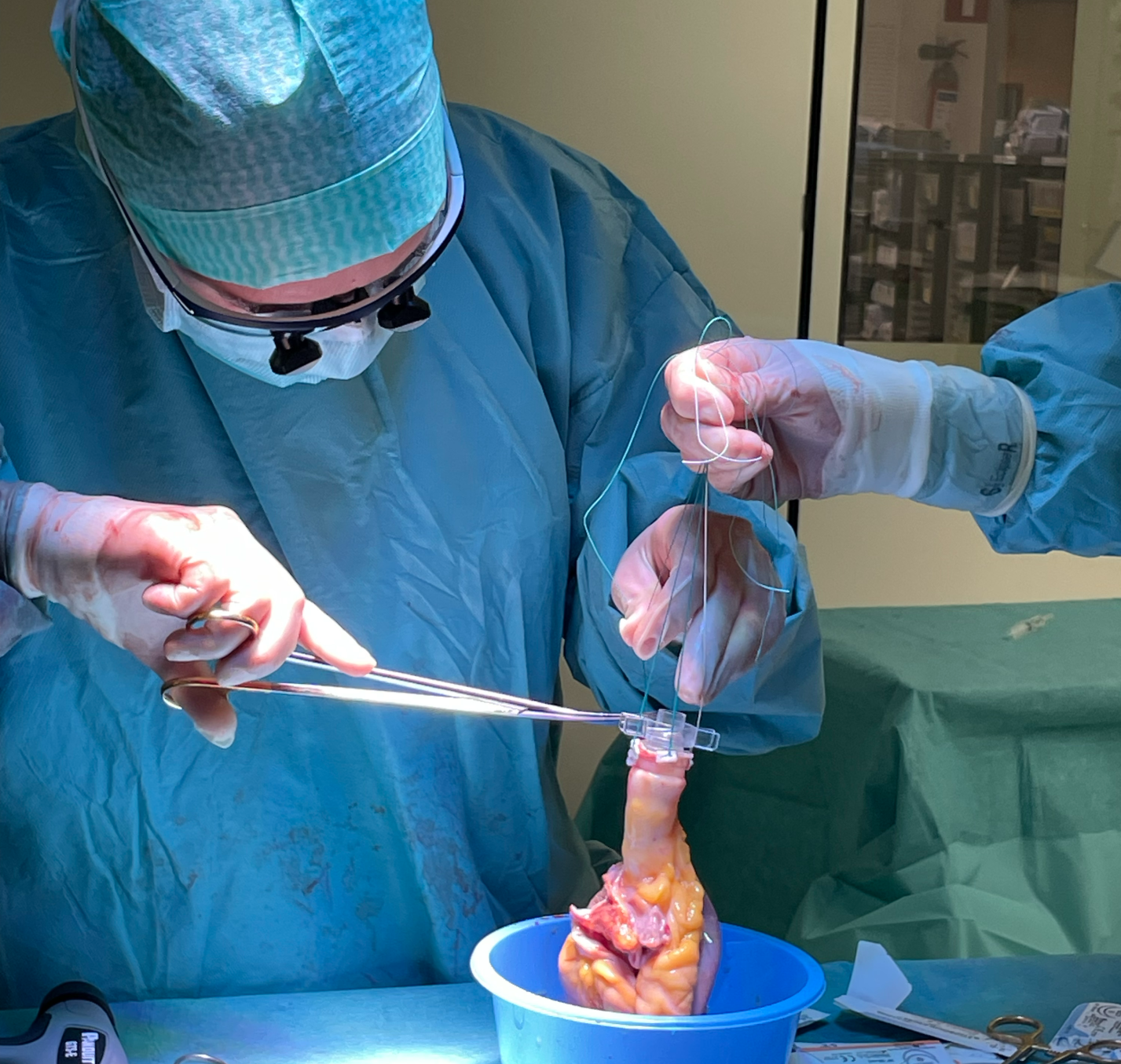 Chirurgen met donorhart