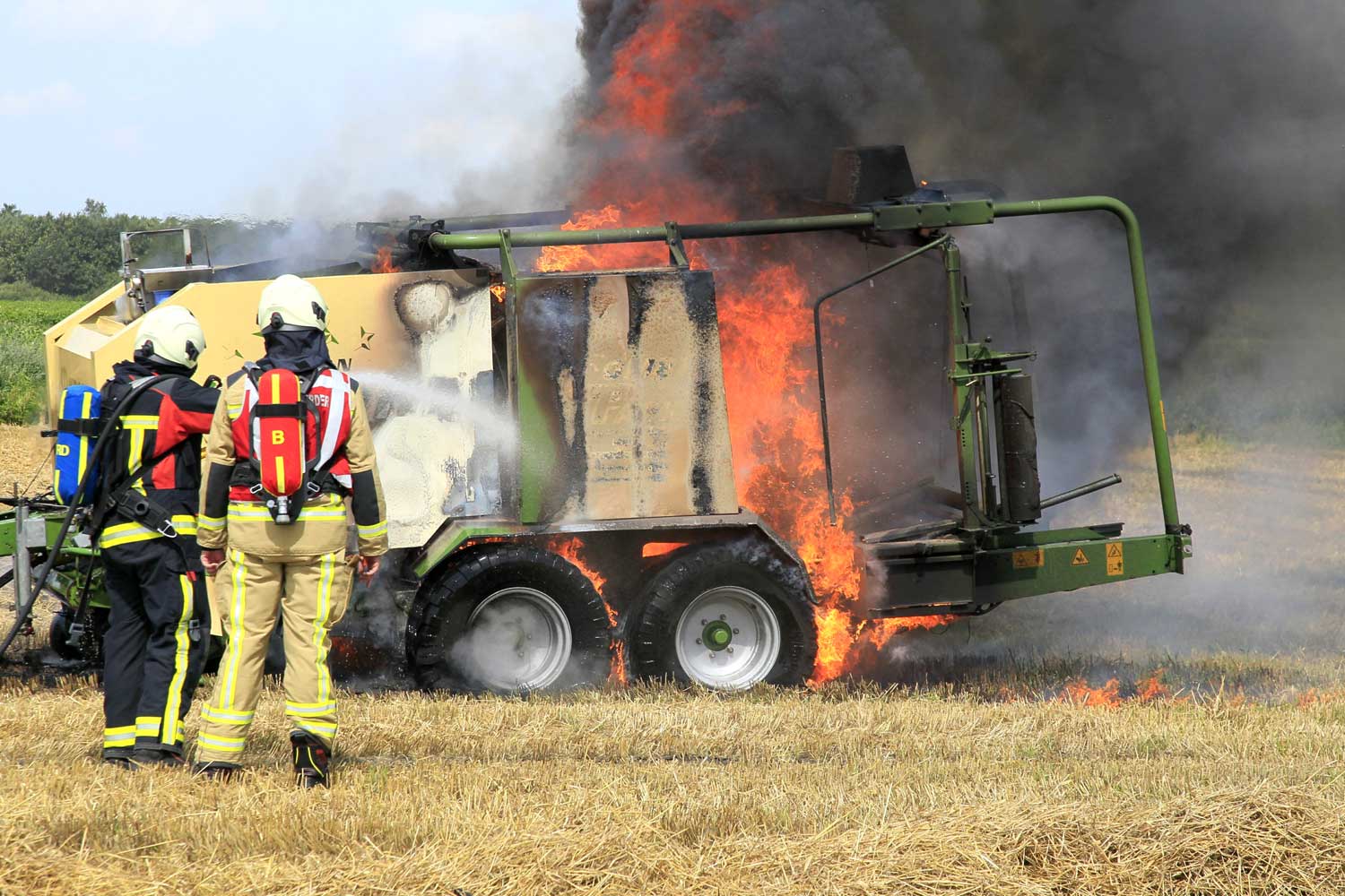 Balenpers volledig verloren door brand 