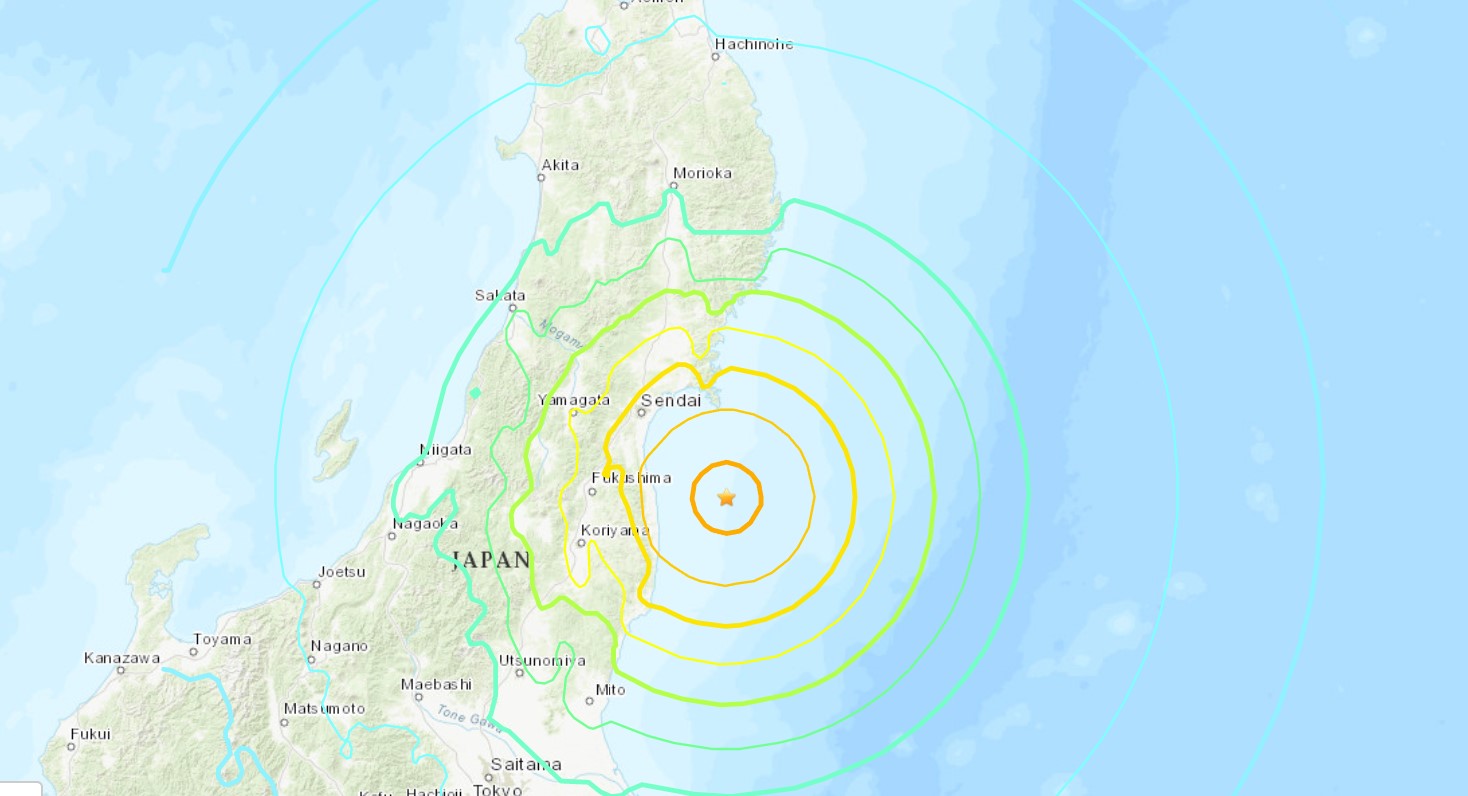 Aardbeving treft Japan