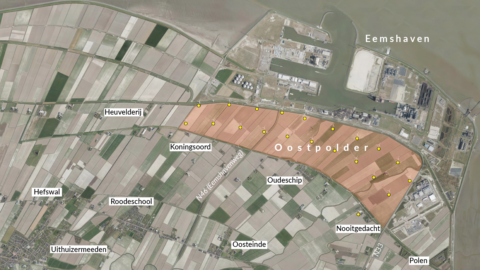 Uitbreiding Eemshaven door gebiedsontwikkeling in Oostpolder