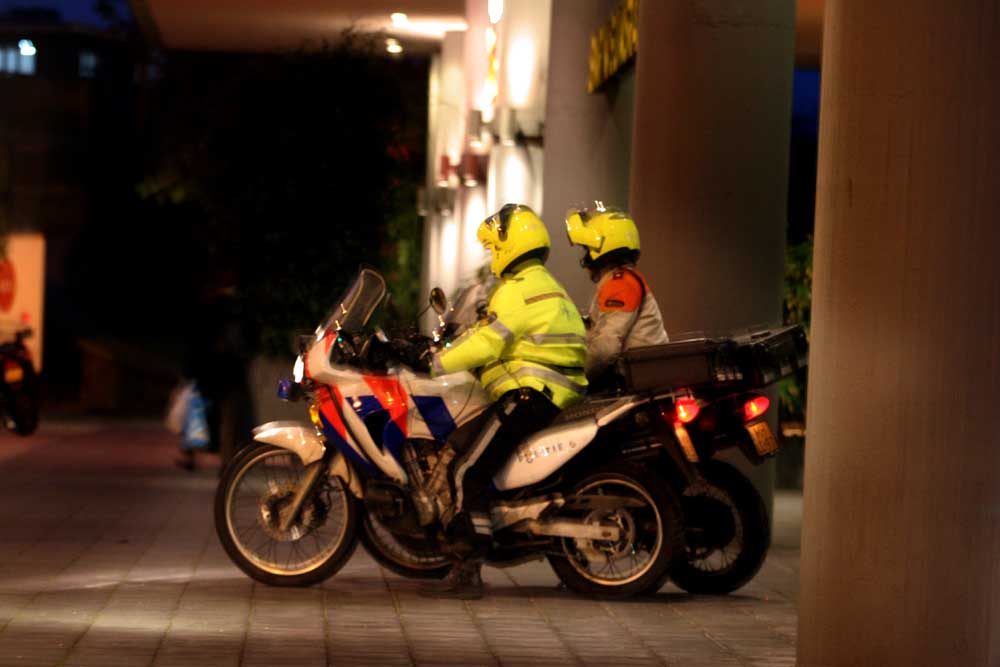 Foto van politie motoren donker | Archief EHF