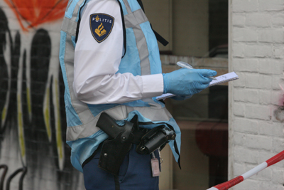 Foto van politie onderzoek schietpartij | Archief EHF
