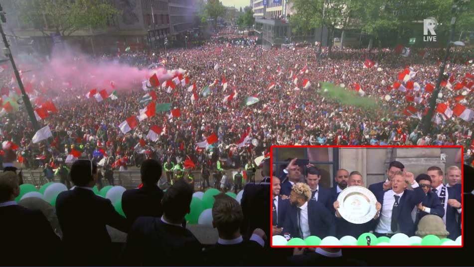 Huldiging Feyenoord begonnen