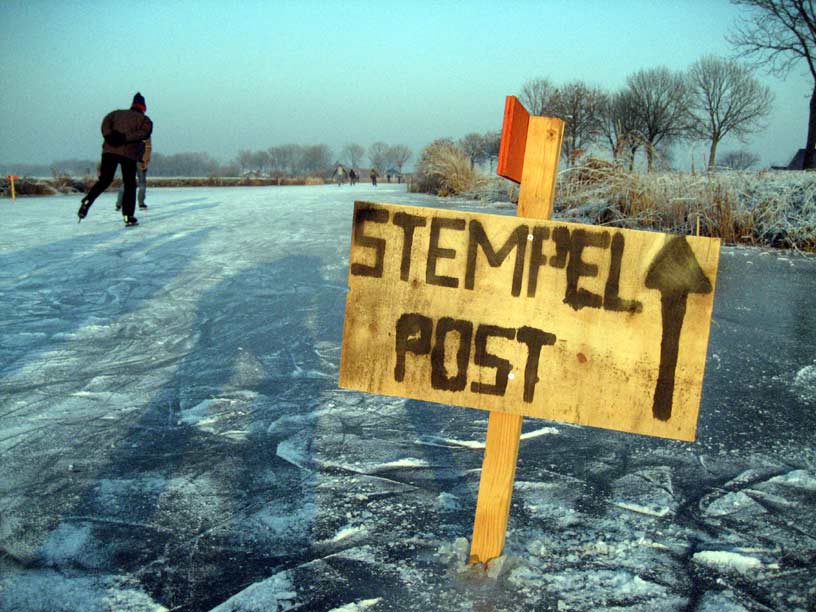 De schaatsen kunnen uit het vet