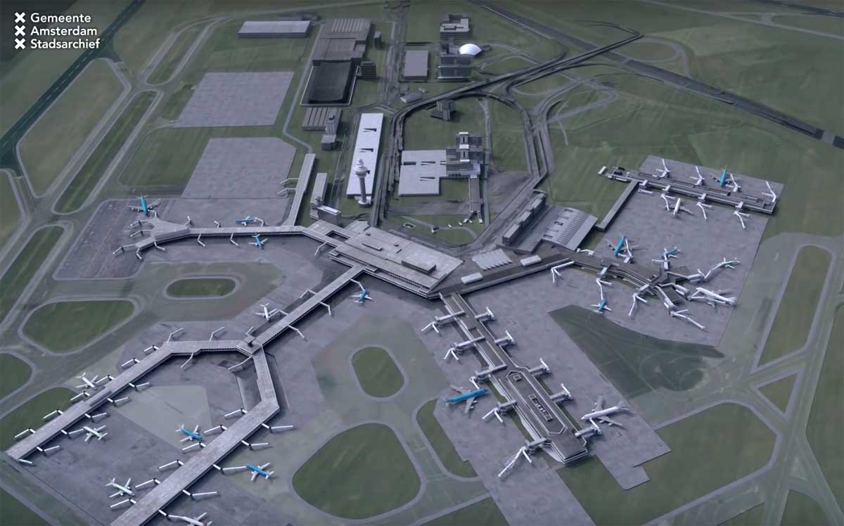 Vlieg mee in fraaie digitale animatie 100 jaar Schiphol