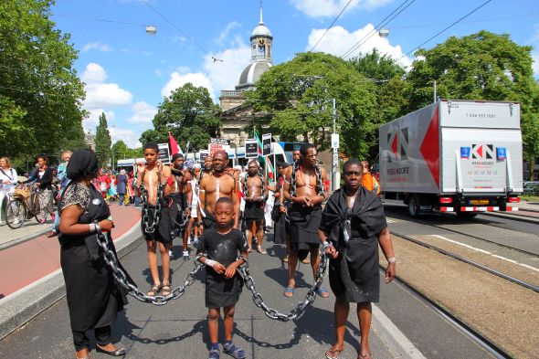 Foto van demonstratie slavernij