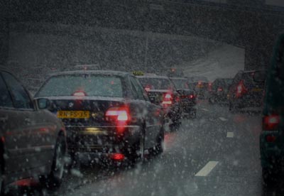 Foto van file sneeuw snelweg | Archief EHF
