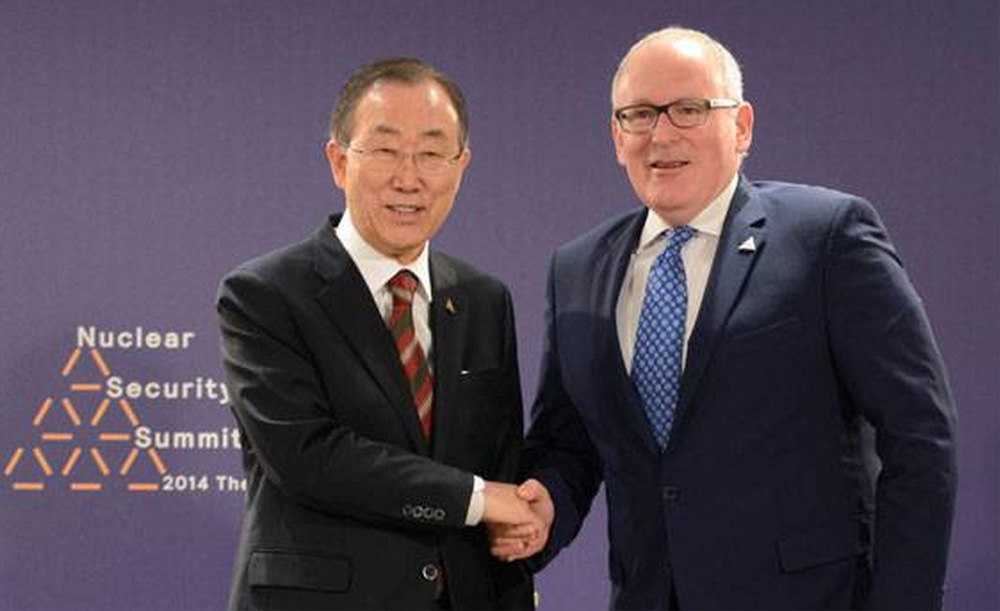 Foto van Ban Ki-moon en Timmermans | RVD