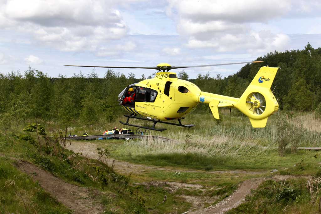 Mountainbiker ernstig gewond in de Broekpolder