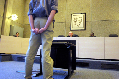 Foto van verdachte rechter rechtbank | Archief EHF
