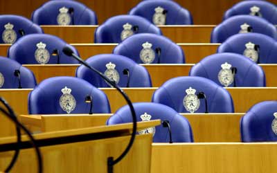 Foto van zetels in Tweede Kamer | Archief EHF