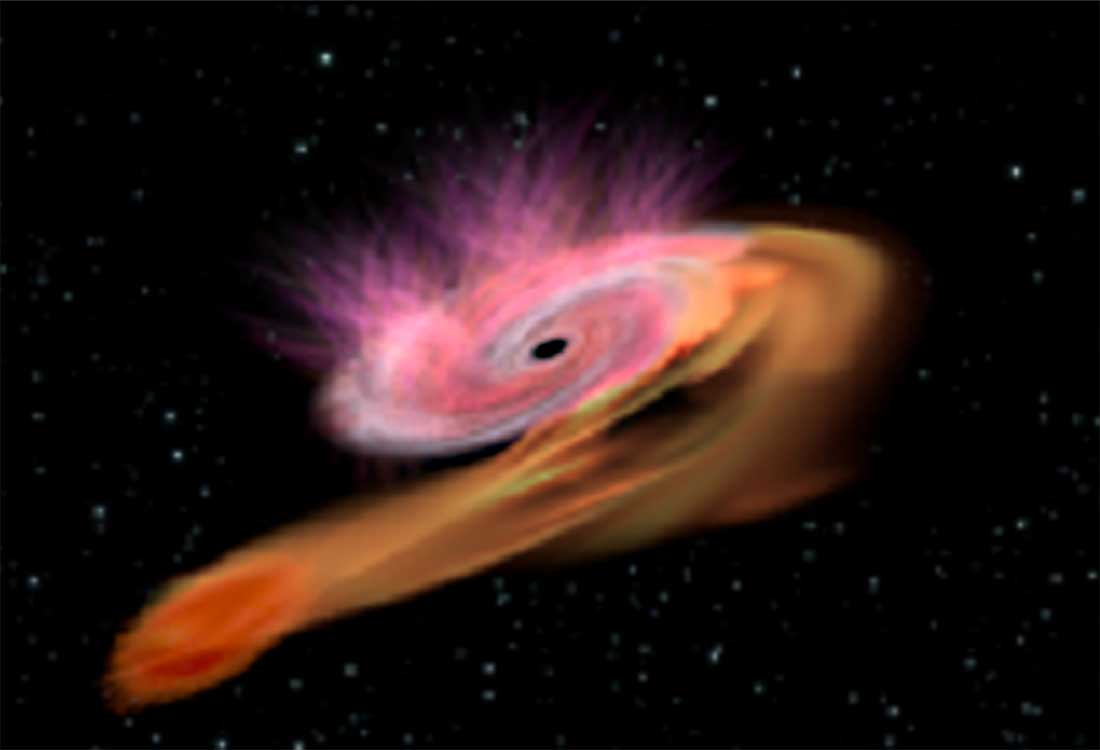 Beelden gemaakt van zwart gat dat ster opslurpt