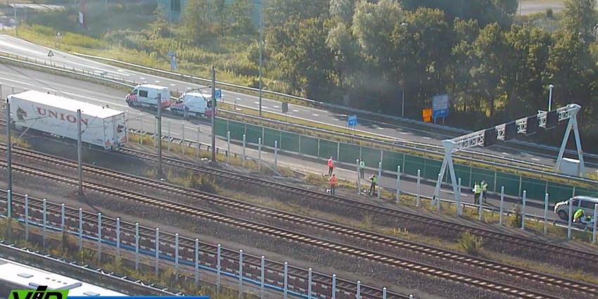 Vrachtwagen op spoor