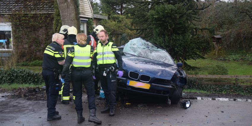 Automobilist gewond na botsing tegen boom