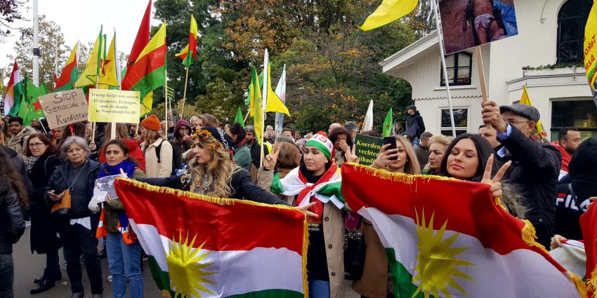 Demonstrerende Koerden in Amsterdam