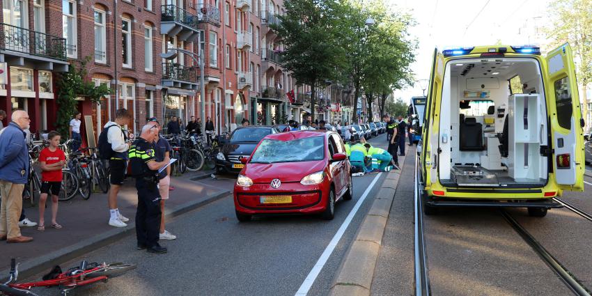 Fietser gewond op de Overtoom