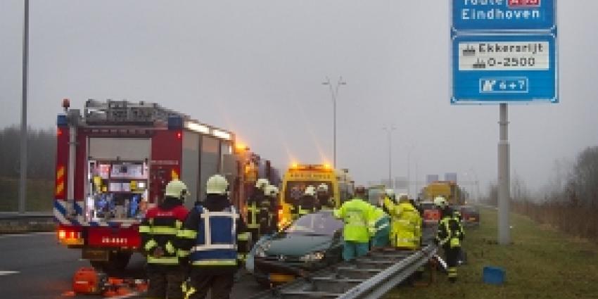 A50 bij Arnhem dicht door ongeval 3 vrachtwagens