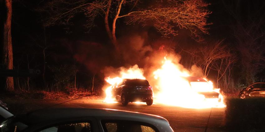 Auto's volledig in brand