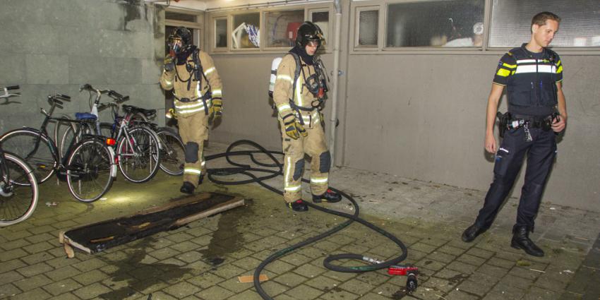 Brand in kelderbox van flat