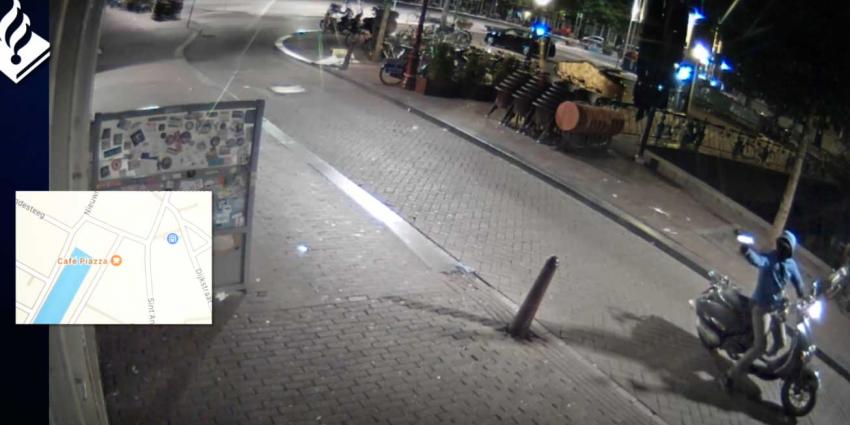 Politie toont video 'klungelige' schutter Amsterdamse coffeeshop