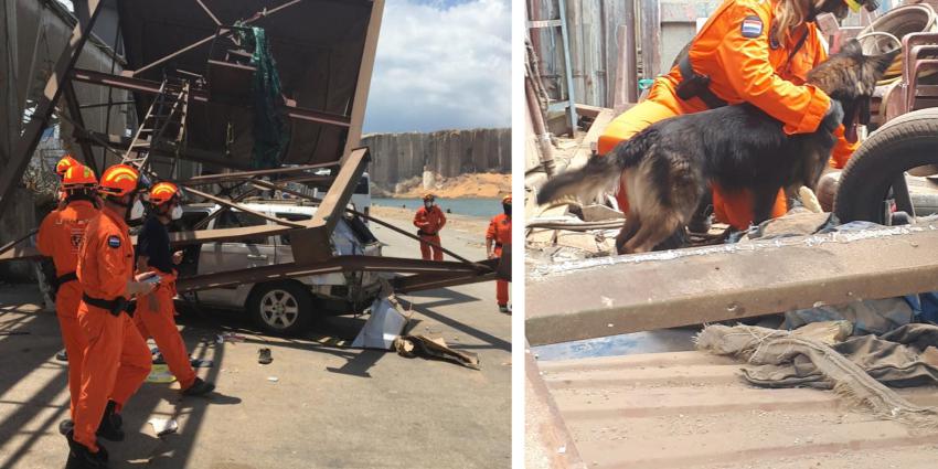 USAR aan het werk in Beiroet