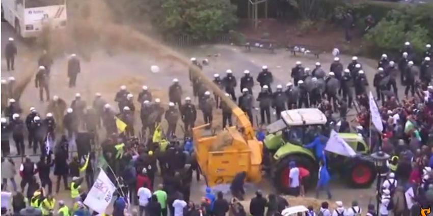 Boze boeren protesteren in Brussel