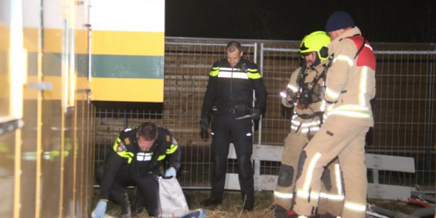 Brandstichting in bouwkeet in Schiedam 