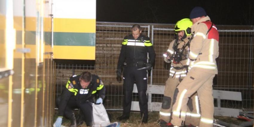 Brandstichting in bouwkeet in Schiedam 