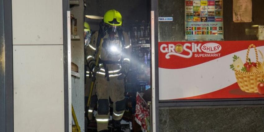 Forensische Opsporing onderzoekt brand Poolse supermarkt