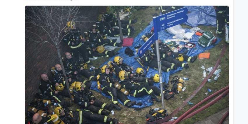 Brandweerlieden getraumatiseerd door verwoestende brand Londen
