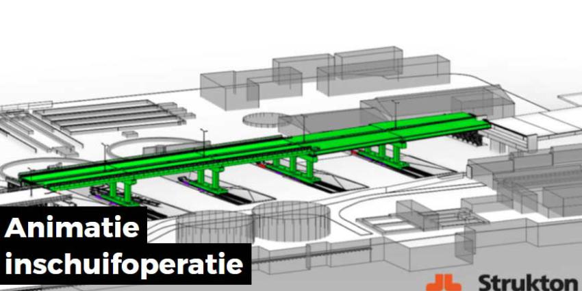 Nieuw brugdek Noorderbrug Maastricht wordt ingeschoven
