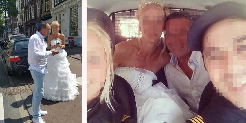 Amsterdams bruidspaar belandt op achterbank politieauto