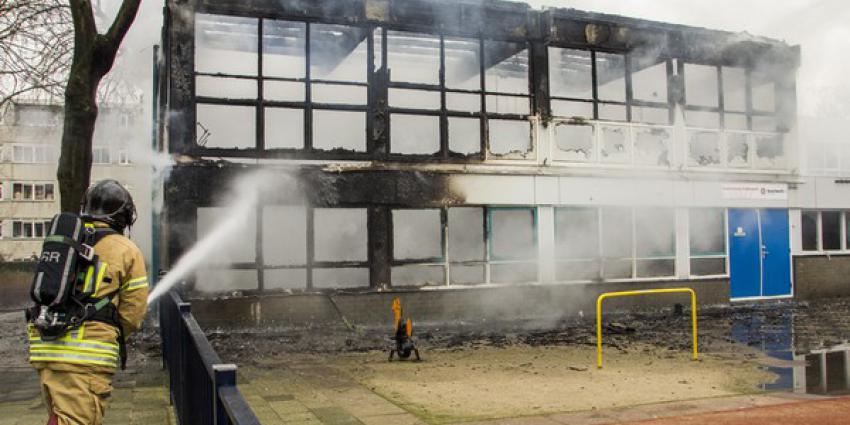 Grote brand verwoest buurthuis Rotterdam