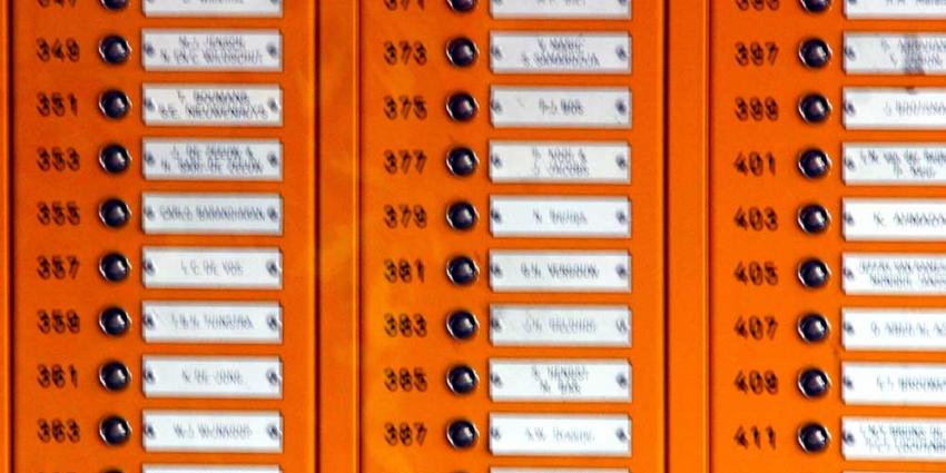 Foto van deurbel en naamplaatjes in flat | Archief EHF