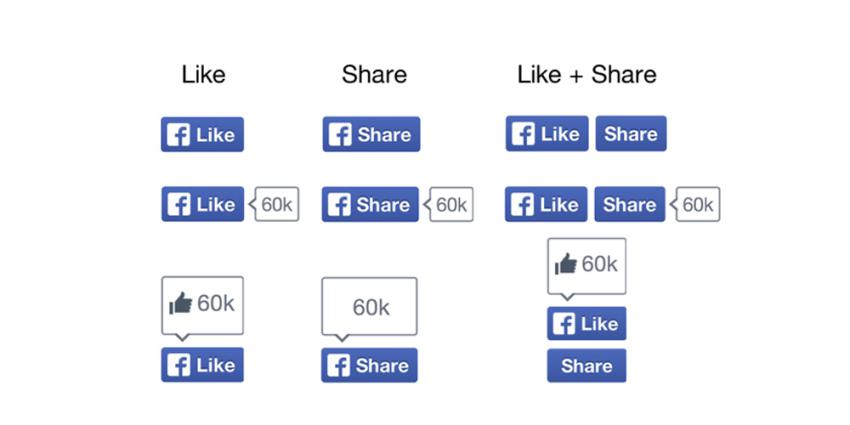 Foto van de nieuwe Like en Share buttons van Facebook | Facebook