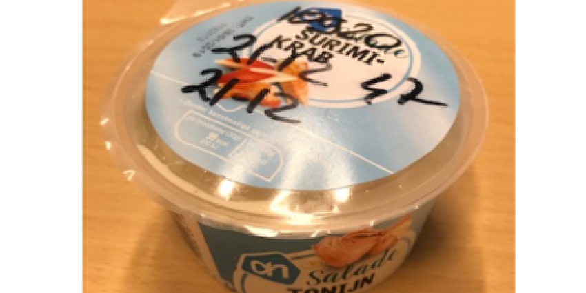 Belangrijke veiligheidswaarschuwing AH Surimi krabsalade Albert Heijn