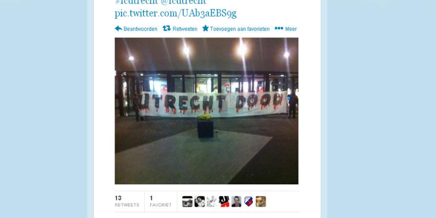 Foto van doodskist voor FC Utrecht stadion | Twitter