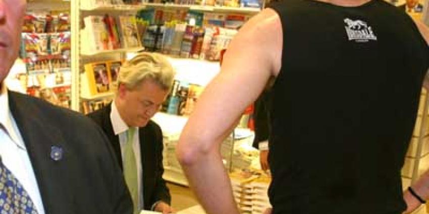 Foto van Geert Wilders in boekhandelen | Archief EHF