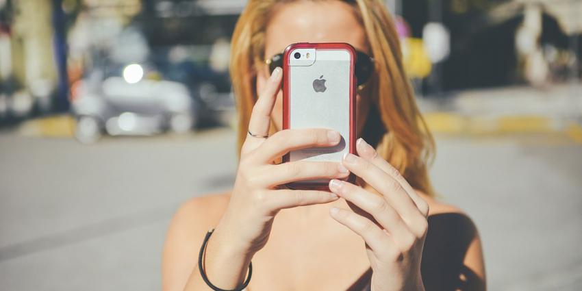 vrouw, telefoon, foto, gsm