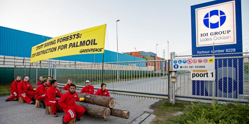 Greenpeace blokkeert palmolie raffinaderij op Maasvlakte