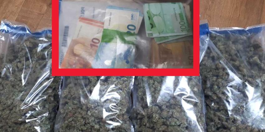 Tien kilo henneptoppen en 15.000 euro cash in woning aangetroffen