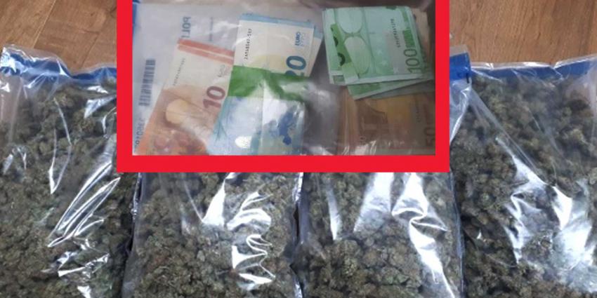 Tien kilo henneptoppen en 15.000 euro cash in woning aangetroffen